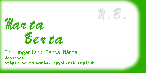 marta berta business card